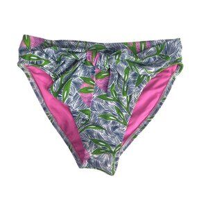 Liberty & Justice Tropical Leaf Print Classic Bikini Bottom Medium New